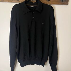 JOOP! 100% Virgin Wool Black Long Sleeve Luxury Polo Sweater Men’s EU 54 XL